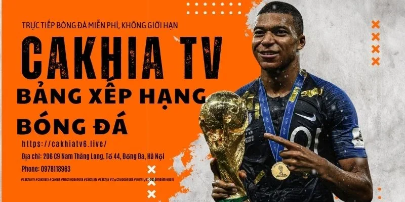Bảng xếp hạng bóng đá tại Cakhia TV